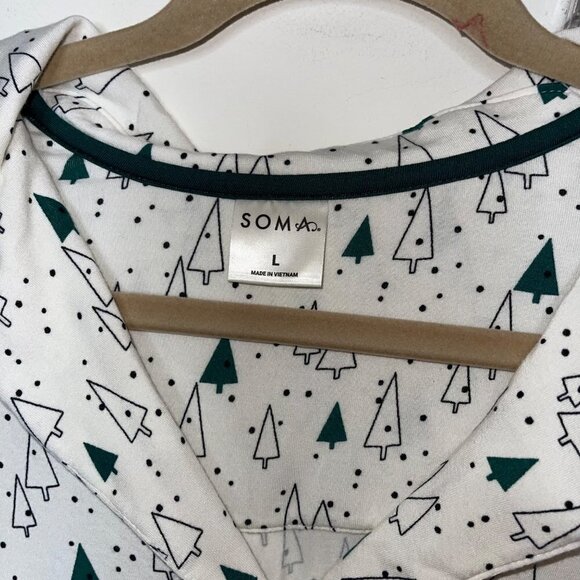 Soma Womens Two Piece Pajama PJ Set Size Large Abstract Tree Print - Picture 6 of 8